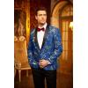 COOFANDY Men’s Floral Tuxedo Jacket Luxury Embroidered Wedding Blazer Dress Suit for Party Dinner(Royal Blue)