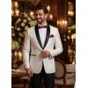 COOFANDY Men’s Floral Tuxedo Jacket Luxury Embroidered Wedding Blazer Dress Suit for Party Dinner(White)