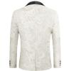 COOFANDY Men’s Floral Tuxedo Jacket Luxury Embroidered Wedding Blazer Dress Suit for Party Dinner(White)