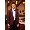 COOFANDY Men’s Floral Tuxedo Jacket Luxury Embroidered Wedding Blazer Dress Suit for Party Dinner(Wine Red)