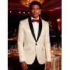 COOFANDY Mens Floral Tuxedo Jacket Paisley Shawl Lapel Suit Blazer Jacket for Dinner,Prom,Wedding(Beige)