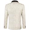 COOFANDY Mens Floral Tuxedo Jacket Paisley Shawl Lapel Suit Blazer Jacket for Dinner,Prom,Wedding(Beige)