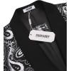 COOFANDY Mens Floral Tuxedo Jacket Paisley Shawl Lapel Suit Blazer Jacket for Dinner,Prom,Wedding(Blacksilver)