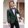 COOFANDY Mens Floral Tuxedo Jacket Paisley Shawl Lapel Suit Blazer Jacket for Dinner,Prom,Wedding(Christmas Green)