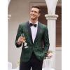 COOFANDY Mens Floral Tuxedo Jacket Paisley Shawl Lapel Suit Blazer Jacket for Dinner,Prom,Wedding(Christmas Green)