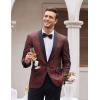 COOFANDY Mens Floral Tuxedo Jacket Paisley Shawl Lapel Suit Blazer Jacket for Dinner,Prom,Wedding(Christmas Red Green)