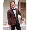 COOFANDY Mens Floral Tuxedo Jacket Paisley Shawl Lapel Suit Blazer Jacket for Dinner,Prom,Wedding(Christmas Red Green)