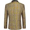 COOFANDY Mens Floral Tuxedo Jacket Paisley Shawl Lapel Suit Blazer Jacket for Dinner,Prom,Wedding(Golden Yellow)