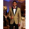 COOFANDY Mens Floral Tuxedo Jacket Paisley Shawl Lapel Suit Blazer Jacket for Dinner,Prom,Wedding(Golden Yellow)