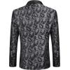 COOFANDY Mens Floral Tuxedo Jacket Paisley Shawl Lapel Suit Blazer Jacket for Dinner,Prom,Wedding(Grey)