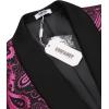 COOFANDY Mens Floral Tuxedo Jacket Paisley Shawl Lapel Suit Blazer Jacket for Dinner,Prom,Wedding(Pink)
