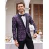 COOFANDY Mens Floral Tuxedo Jacket Paisley Shawl Lapel Suit Blazer Jacket for Dinner,Prom,Wedding(Purple)