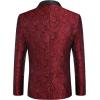 COOFANDY Mens Floral Tuxedo Jacket Paisley Shawl Lapel Suit Blazer Jacket for Dinner,Prom,Wedding(Red)