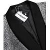 COOFANDY Mens Floral Tuxedo Jacket Paisley Shawl Lapel Suit Blazer Jacket for Dinner,Prom,Wedding(Silver)