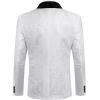 COOFANDY Mens Floral Tuxedo Jacket Paisley Shawl Lapel Suit Blazer Jacket for Dinner,Prom,Wedding(White)