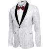 COOFANDY Mens Floral Tuxedo Jacket Paisley Shawl Lapel Suit Blazer Jacket for Dinner,Prom,Wedding(White)