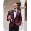 COOFANDY Mens Floral Tuxedo Jacket Paisley Shawl Lapel Suit Blazer Jacket for Dinner,Prom,Wedding(Wine Red)
