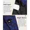 COOFANDY Mens Floral Tuxedo One Button Luxury Shiny Blazer Dinner Party Prom Wedding Suit Jacket(1 – Blue)