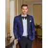 COOFANDY Mens Floral Tuxedo One Button Luxury Shiny Blazer Dinner Party Prom Wedding Suit Jacket(1 – Blue)