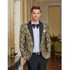 COOFANDY Mens Floral Tuxedo One Button Luxury Shiny Blazer Dinner Party Prom Wedding Suit Jacket(1 – Golden Yellow)