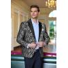 COOFANDY Mens Floral Tuxedo One Button Luxury Shiny Blazer Dinner Party Prom Wedding Suit Jacket(1 – Grey)