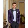 COOFANDY Mens Floral Tuxedo One Button Luxury Shiny Blazer Dinner Party Prom Wedding Suit Jacket(1- Purple)