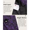 COOFANDY Mens Floral Tuxedo One Button Luxury Shiny Blazer Dinner Party Prom Wedding Suit Jacket(1- Purple)