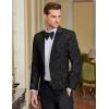 COOFANDY Mens Floral Tuxedo One Button Luxury Shiny Blazer Dinner Party Prom Wedding Suit Jacket(Black Paisley)
