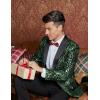 COOFANDY Mens Floral Tuxedo One Button Luxury Shiny Blazer Dinner Party Prom Wedding Suit Jacket(Green Floral)