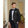 COOFANDY Mens Floral Tuxedo One Button Luxury Shiny Blazer Dinner Party Prom Wedding Suit Jacket(Pattern 3-black)