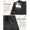 COOFANDY Mens Floral Tuxedo One Button Luxury Shiny Blazer Dinner Party Prom Wedding Suit Jacket(Pattern 3-black)