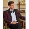 COOFANDY Mens Floral Tuxedo One Button Luxury Shiny Blazer Dinner Party Prom Wedding Suit Jacket(Red Paisley)