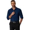COOFANDY Men’s Formal Dress Shirt Hidden Button Front Wrinkle Free Shirt Regular Fit Stretch Business Casual Shirts(Dark Blue)