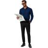 COOFANDY Men’s Formal Dress Shirt Hidden Button Front Wrinkle Free Shirt Regular Fit Stretch Business Casual Shirts(Dark Blue)