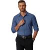 COOFANDY Men’s Formal Dress Shirt Hidden Button Front Wrinkle Free Shirt Regular Fit Stretch Business Casual Shirts(Denim Blue)