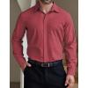 COOFANDY Men’s Formal Dress Shirt Hidden Button Front Wrinkle Free Shirt Regular Fit Stretch Business Casual Shirts(Dusty Red)