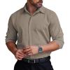 COOFANDY Men’s Formal Dress Shirt Hidden Button Front Wrinkle Free Shirt Regular Fit Stretch Business Casual Shirts(Khaki)