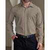 COOFANDY Men’s Formal Dress Shirt Hidden Button Front Wrinkle Free Shirt Regular Fit Stretch Business Casual Shirts(Khaki)