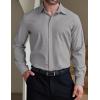 COOFANDY Men’s Formal Dress Shirt Hidden Button Front Wrinkle Free Shirt Regular Fit Stretch Business Casual Shirts(Light Grey)