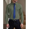 COOFANDY Men’s Formal Dress Shirt Hidden Button Front Wrinkle Free Shirt Regular Fit Stretch Business Casual Shirts(Olive Green)
