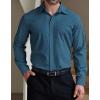 COOFANDY Men’s Formal Dress Shirt Hidden Button Front Wrinkle Free Shirt Regular Fit Stretch Business Casual Shirts(Peacock Blue)