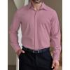 COOFANDY Men’s Formal Dress Shirt Hidden Button Front Wrinkle Free Shirt Regular Fit Stretch Business Casual Shirts(Pink)