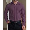 COOFANDY Men’s Formal Dress Shirt Hidden Button Front Wrinkle Free Shirt Regular Fit Stretch Business Casual Shirts(Purple)