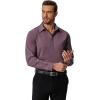 COOFANDY Men’s Formal Dress Shirt Hidden Button Front Wrinkle Free Shirt Regular Fit Stretch Business Casual Shirts(Purplish Red)