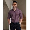 COOFANDY Men’s Formal Dress Shirt Hidden Button Front Wrinkle Free Shirt Regular Fit Stretch Business Casual Shirts(Purplish Red)