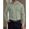 COOFANDY Men’s Formal Dress Shirt Hidden Button Front Wrinkle Free Shirt Regular Fit Stretch Business Casual Shirts(Sage Green)