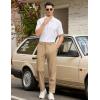 COOFANDY Mens Golf Pants Stretch Work Dress Pants Quick Dry Lightweight Pants Casual Slim Fit Slacks with Pockets(Khaki)