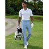 COOFANDY Mens Golf Pants Stretch Work Dress Pants Quick Dry Lightweight Pants Casual Slim Fit Slacks with Pockets(Light Blue)