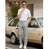 COOFANDY Mens Golf Pants Stretch Work Dress Pants Quick Dry Lightweight Pants Casual Slim Fit Slacks with Pockets(Light Grey)