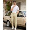 COOFANDY Mens Golf Pants Stretch Work Dress Pants Quick Dry Lightweight Pants Casual Slim Fit Slacks with Pockets(Light Khaki)